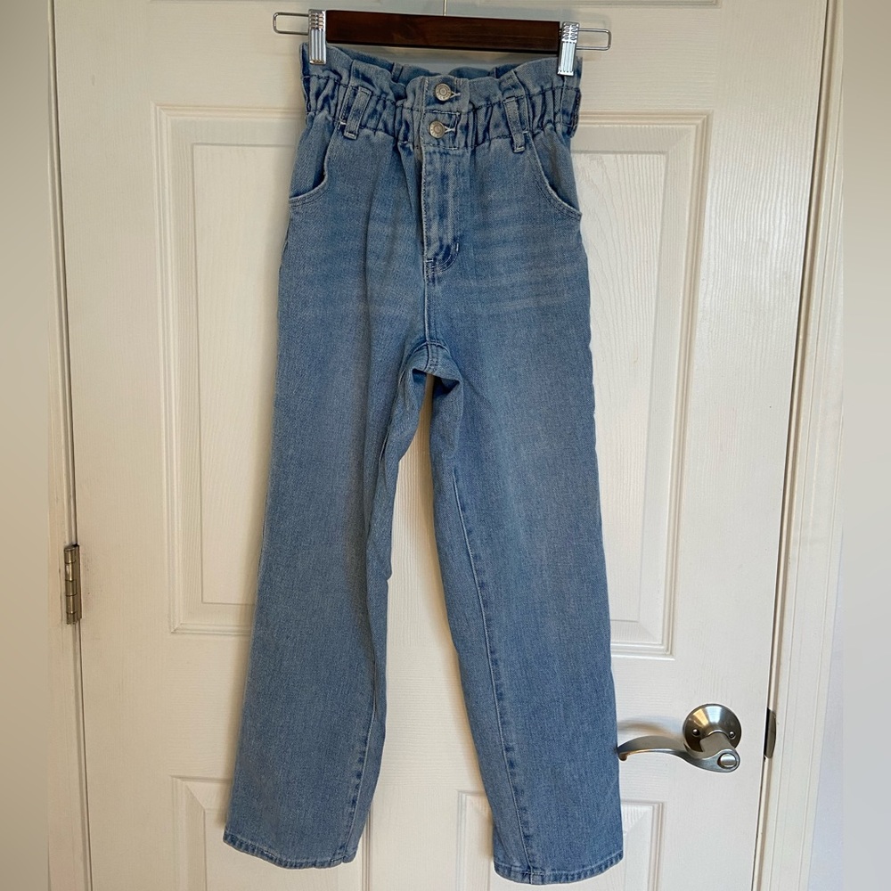 PacSun Light Wash Paperbag Mom Jeans